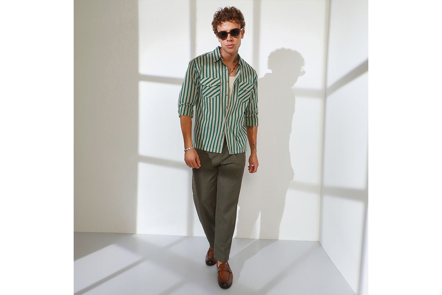 Men's Candy Striped Oversized Shirt