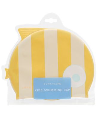 Swim Cap: Finn the Fish - Mustard Stripe