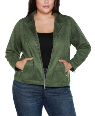 Plus Size Faux-Suede Moto Jacket