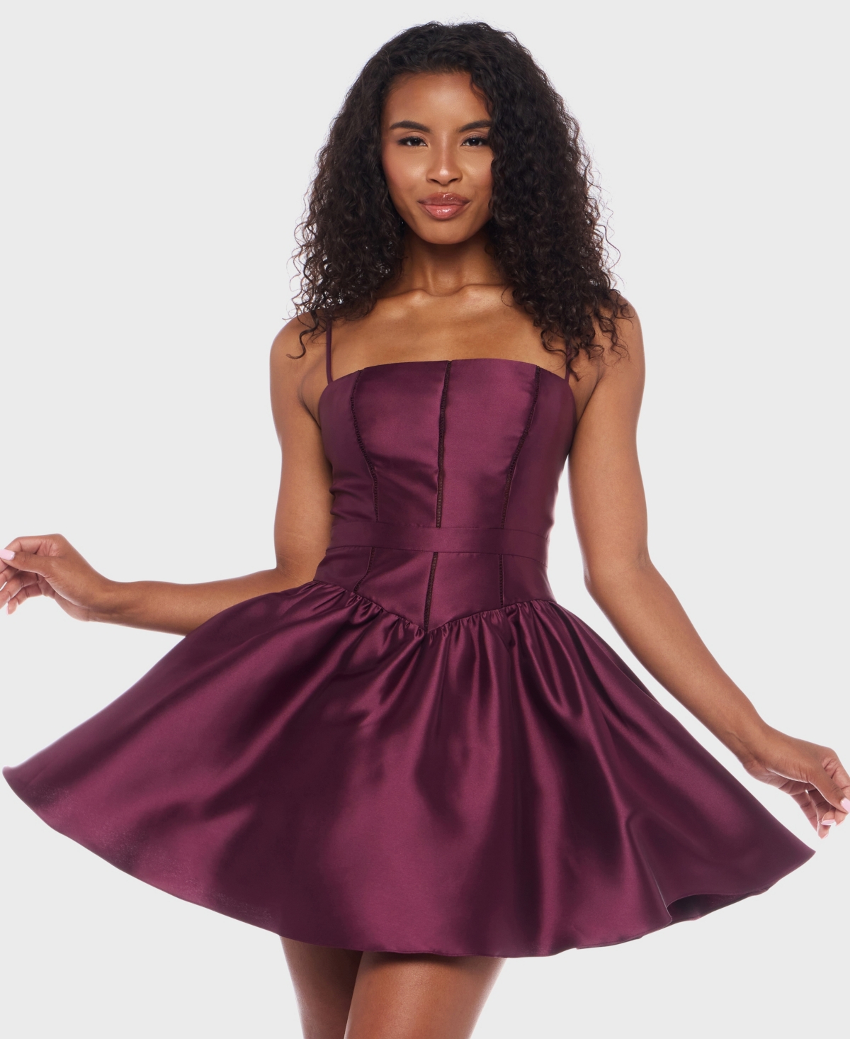 Alex & Sophia Juniors' Sleeveless Short Dress In Purple
