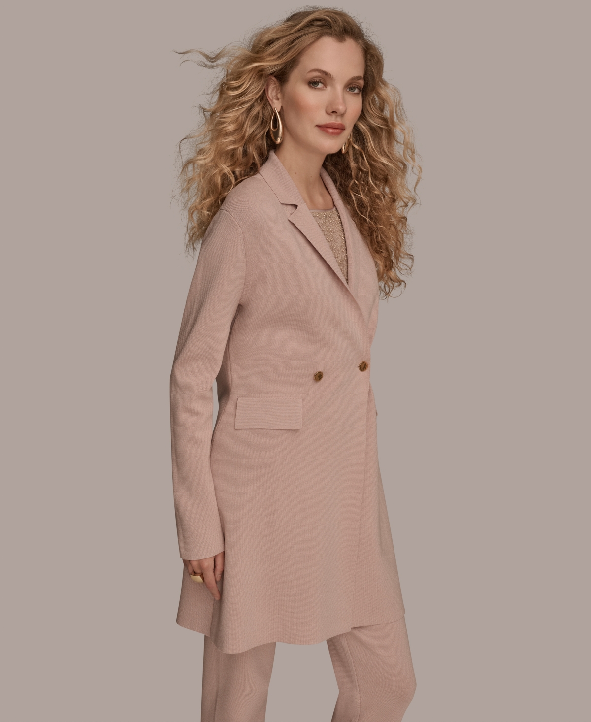 Donna Karan Women's Long Blazer In Brown