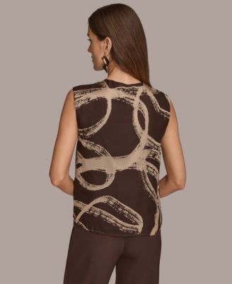 Women's Sleeveless Gathered Shoulder Top