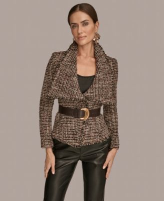 Donna Karan New York - Women’s Belted Tweed Blazer