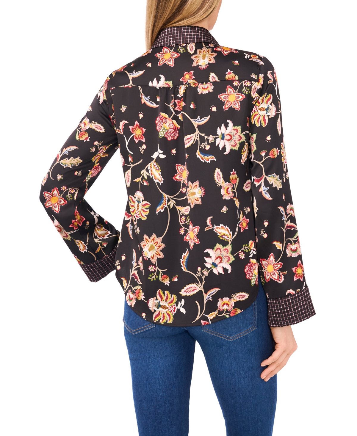 Cece Relaxed Button Down Shirt In Black