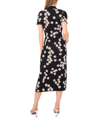 Women's Flower Jacquard Maxi Knit Dress