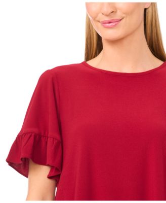 Women's Ruffled Short-Sleeve Tiered Top