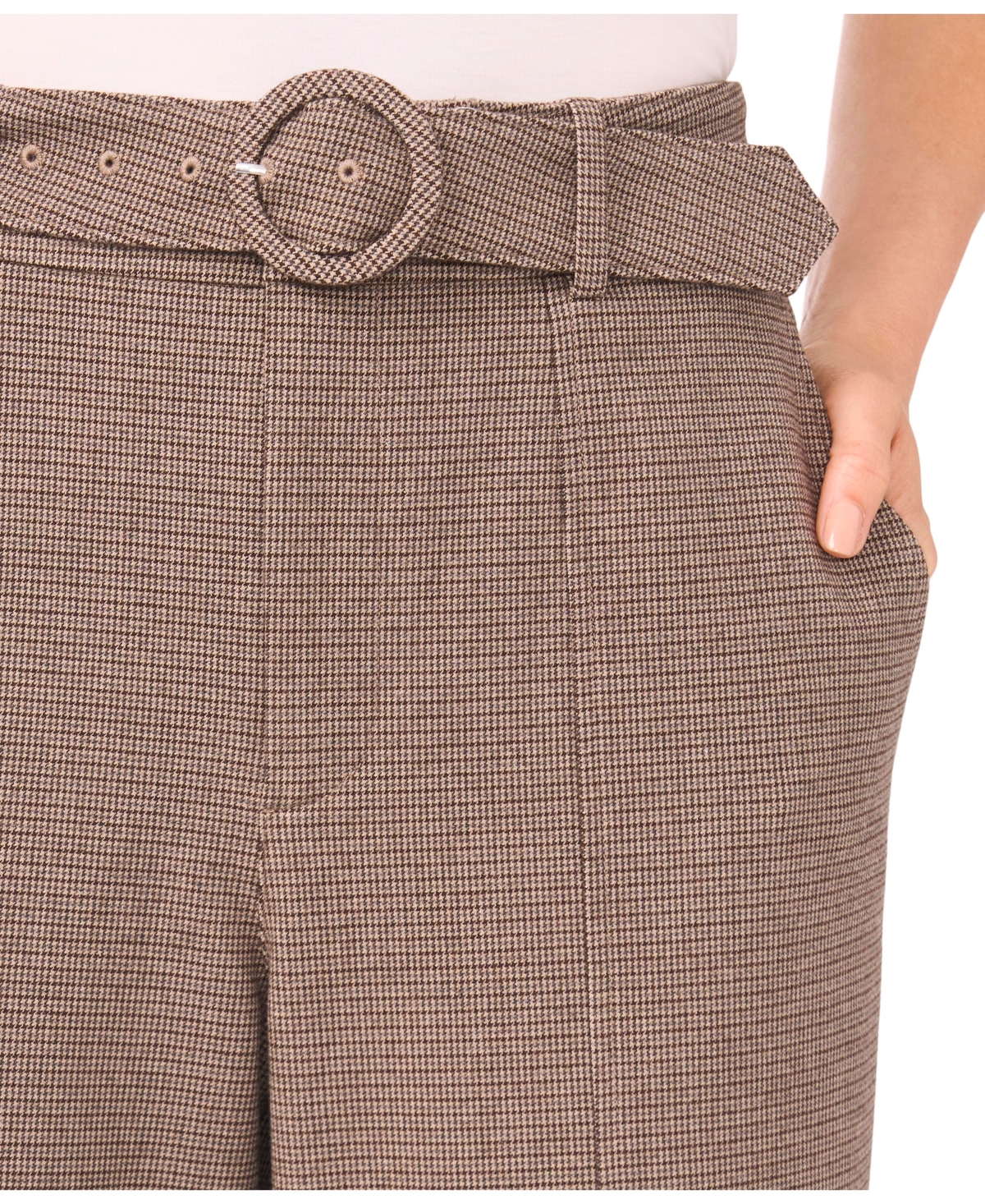Cece Women's High Waist Tailored Pants In Brown