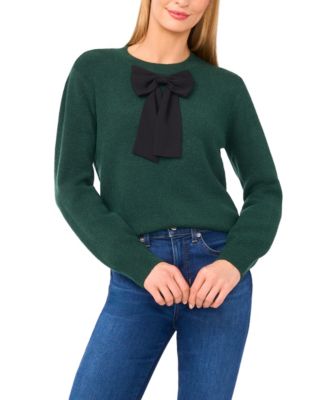 Women's Bow-Trim Crewneck Sweater