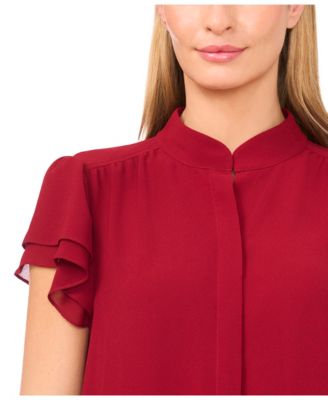 Women's Double Flutter Short Sleeves Top