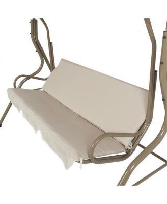Patio Deck Glider Swing with Canopy for Outdoor Porch Seating and Shade