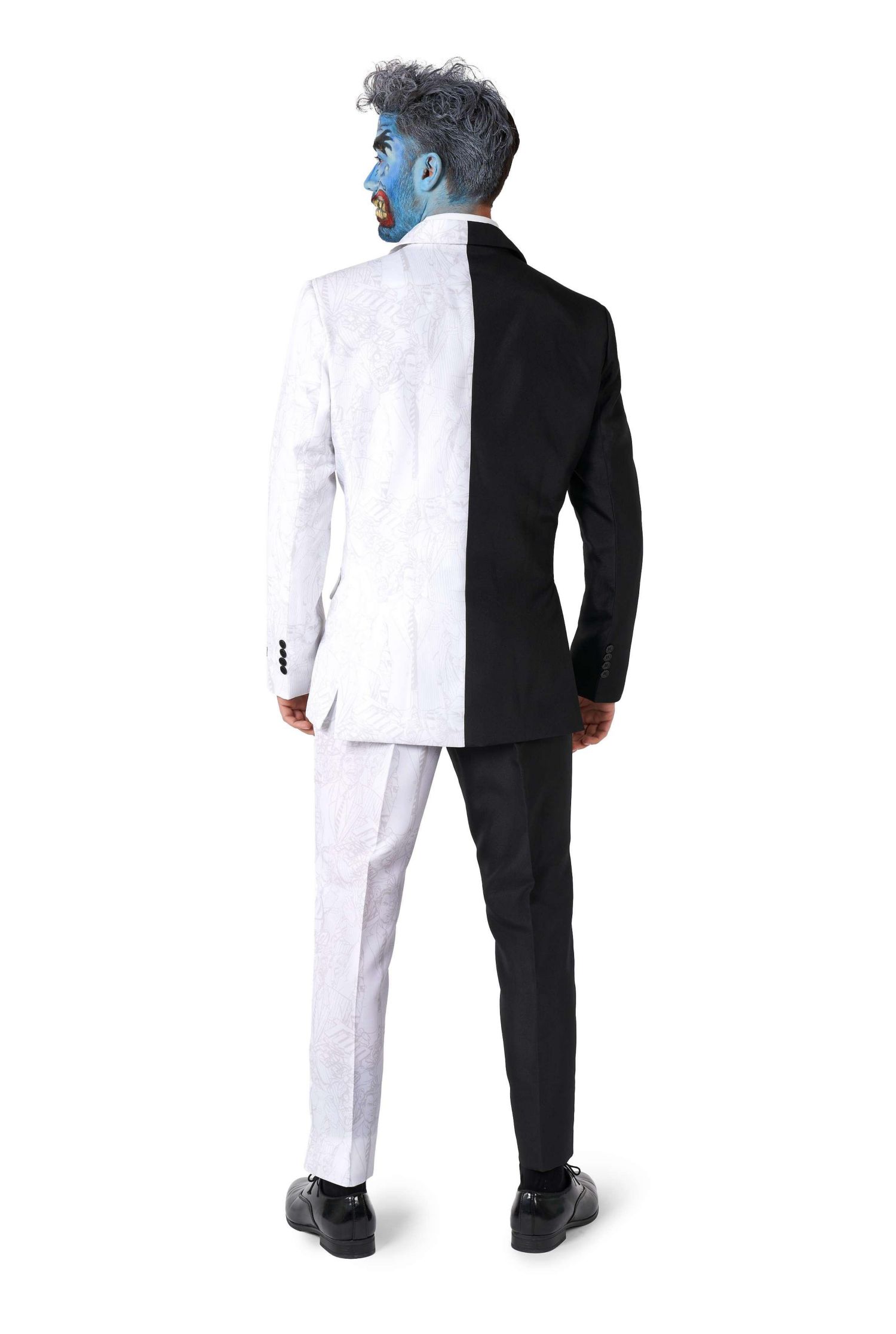 Men's Halloween Costume - Official Two Face - DC Characters Slim Fit Suit - Black and White