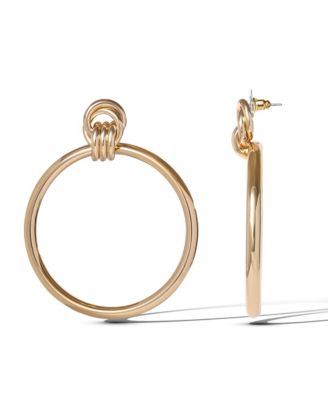 Oversized Gold Circle Drop Earrings