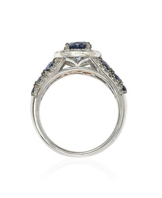 Suzy Levian Sterling Sapphire 7 Stone Ring