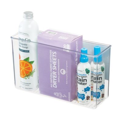 Recycled Plastic Large Laundry Room Magnetic Storage Bin, Clear