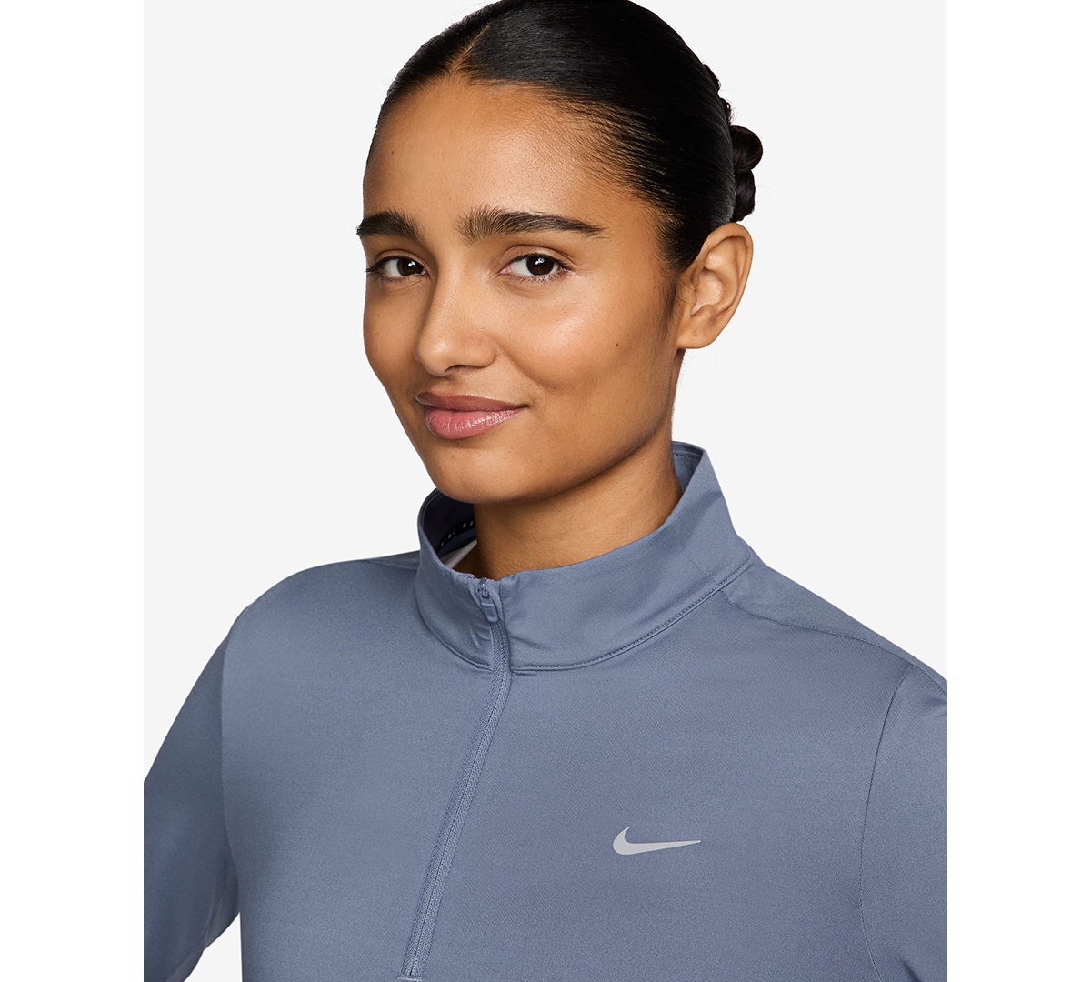 Nike Women's Swift Dri-fit Uv 1/4-zip Running Top In Blue