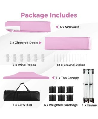 10 x 20FT Pop up Canopy Outdoor Canopy Tent with 6 Sidewalls Carrying Bag