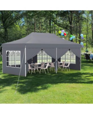 10 x 20FT Pop up Canopy Outdoor Canopy Tent with 6 Sidewalls Carrying Bag