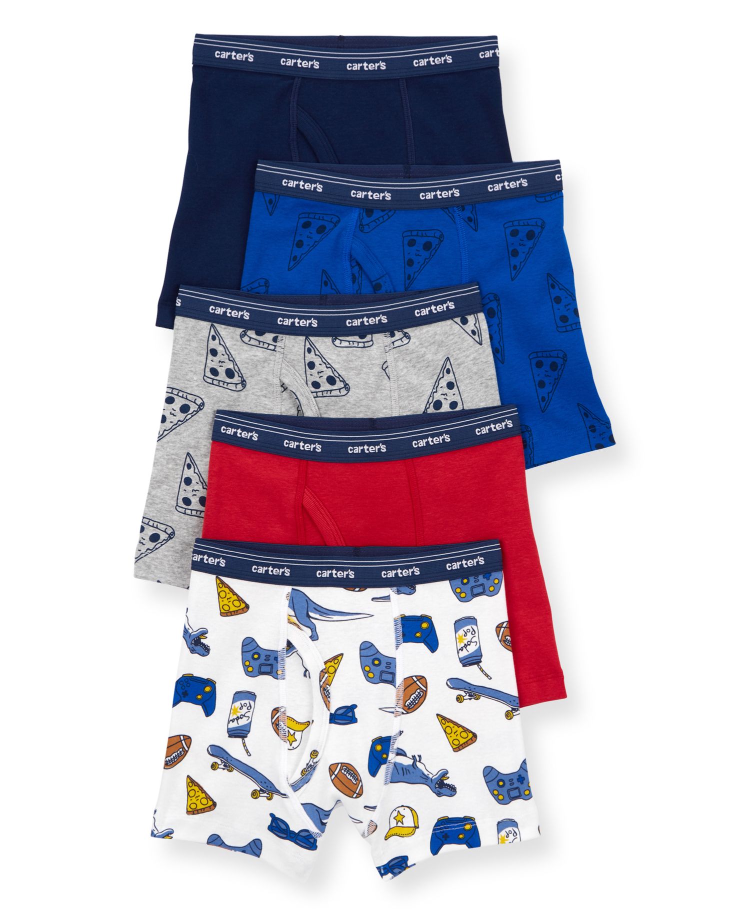 Toddler Boys' Printed Boxer Briefs, 5-Pack Set
