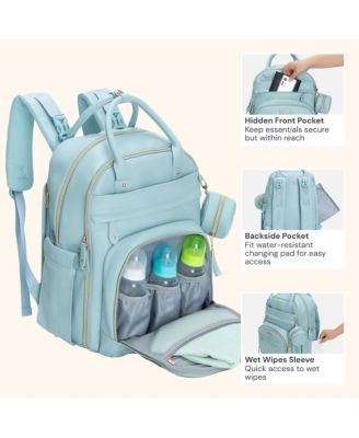 Kids Premium Faux Leather Diaper Bag Backpack Spacious
