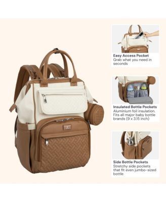 Kids Premium Faux Leather Diaper Bag Backpack Spacious