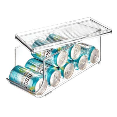 Soda Can Organizer with Lid for Pantry - Clear - Made in USA