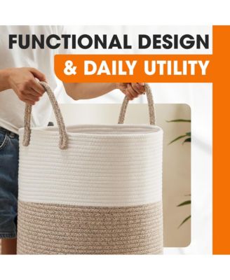 Large Laundry Hamper (15" x 19.7") - 2 Tone Tan