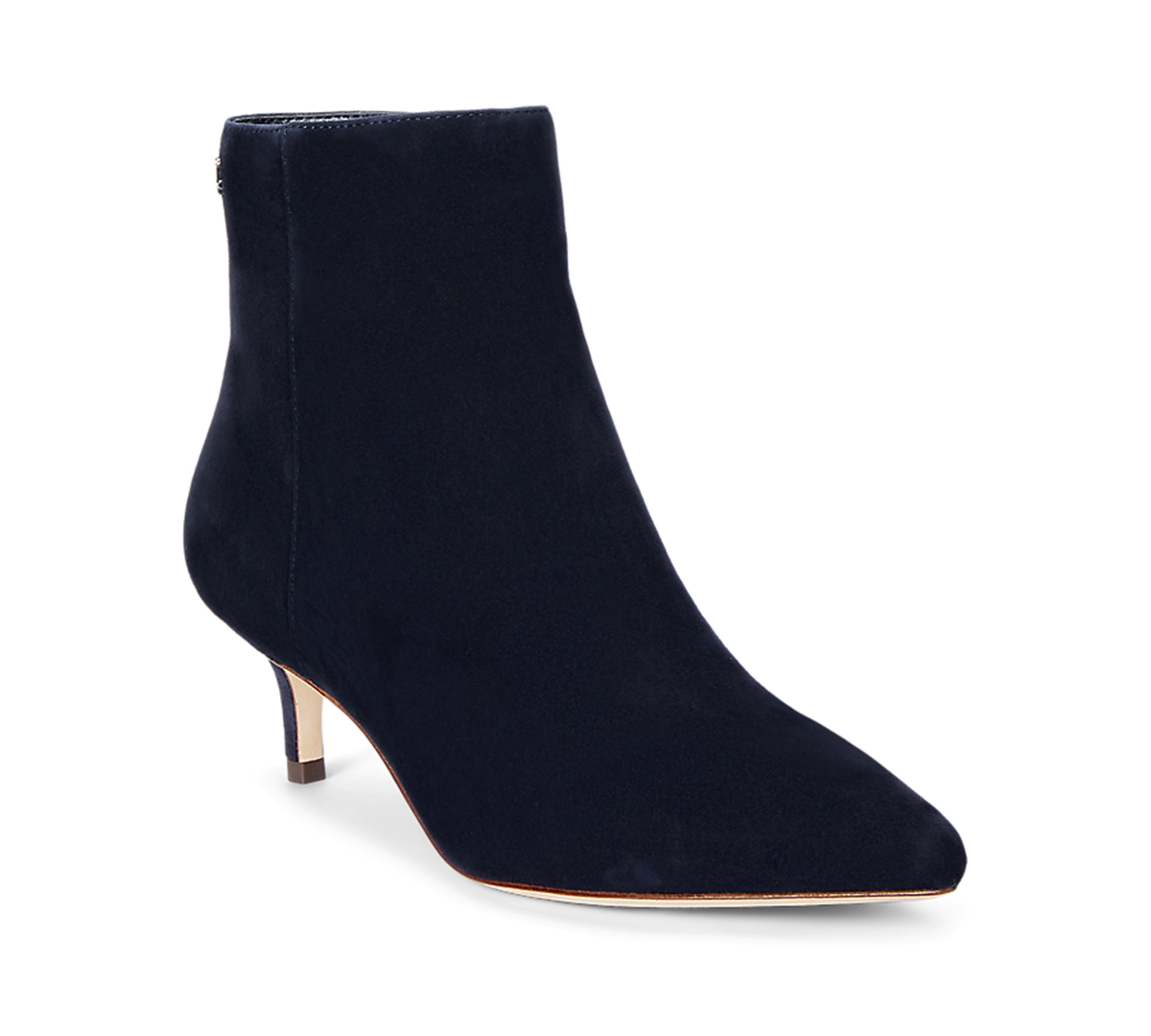 Ralph Lauren Mckay Suede Bootie Heel In Blue