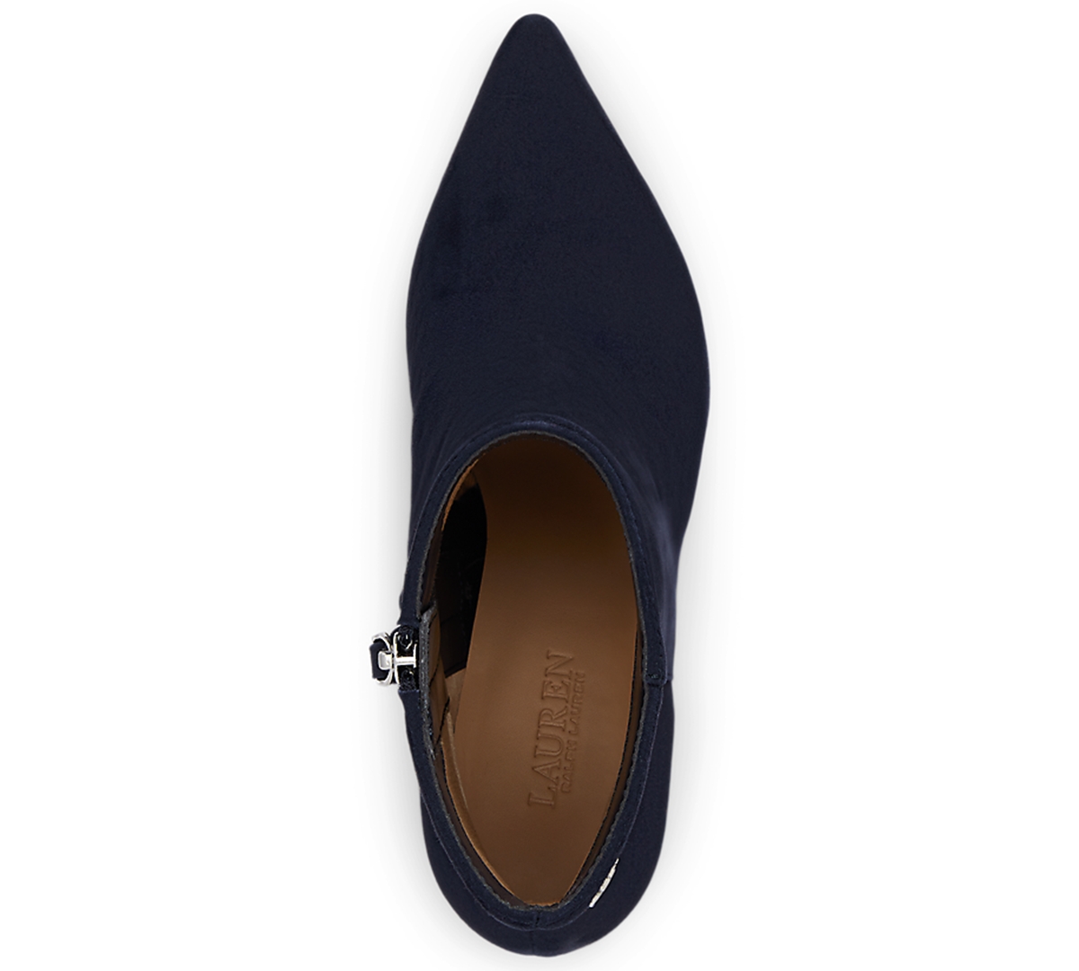 Ralph Lauren Mckay Suede Bootie Heel In Blue