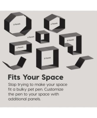 24" Exercise 4-Panel Pet Playpen with Door, Dog Playpen, Puppy Playpen, Small and Medium Dogs, Keep Pets Secure, Easy Assemble, Rust-Free, Heavy-Duty Molded Plastic, Customizable, Gray