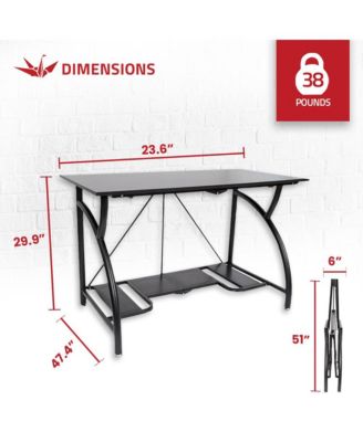 Multi Purpose Folding Wooden Office Computer Furniture Table Desk, Black