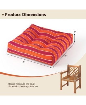 Set of 4 21'' x 21'' Chair Seat Cushion Pads Patio