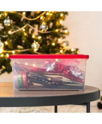 12 Qt. Plastic Holiday Storage Bins Containers with Lids, Clear - 4 Pack