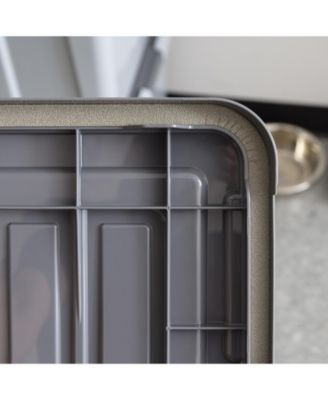 40lbs/32qt Dog Food Storage Container with 2 Cup Scoop, Gasket Seal Lid, Gray/Dark Gray