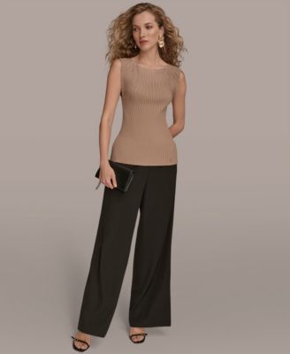 Women's Mesh Detail Sleeveless Knit Top