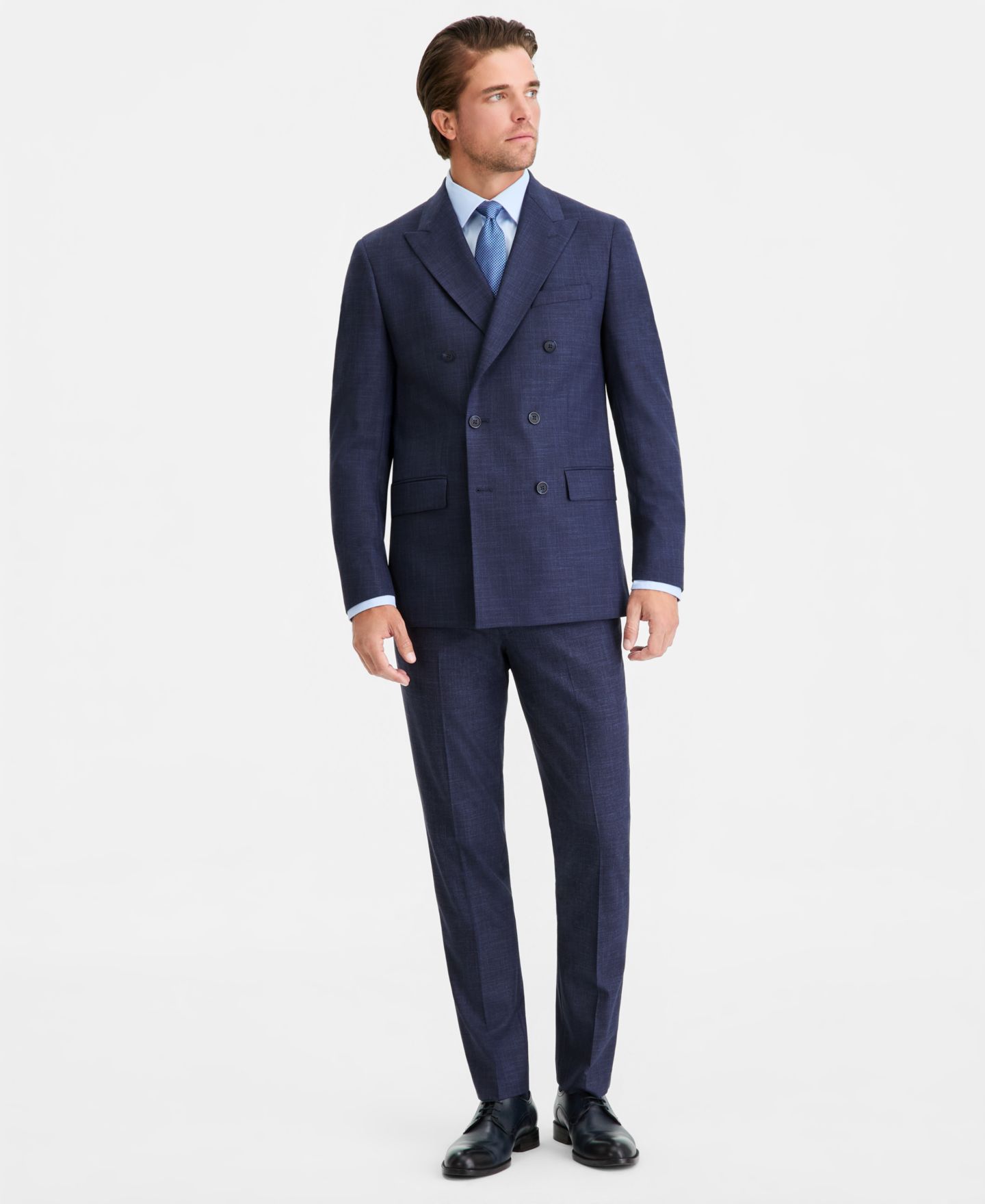 Мужские комплекты Calvin Klein Slim-Fit Double-Breasted Suit Separates, цвет: Тёмный синий — фото 1