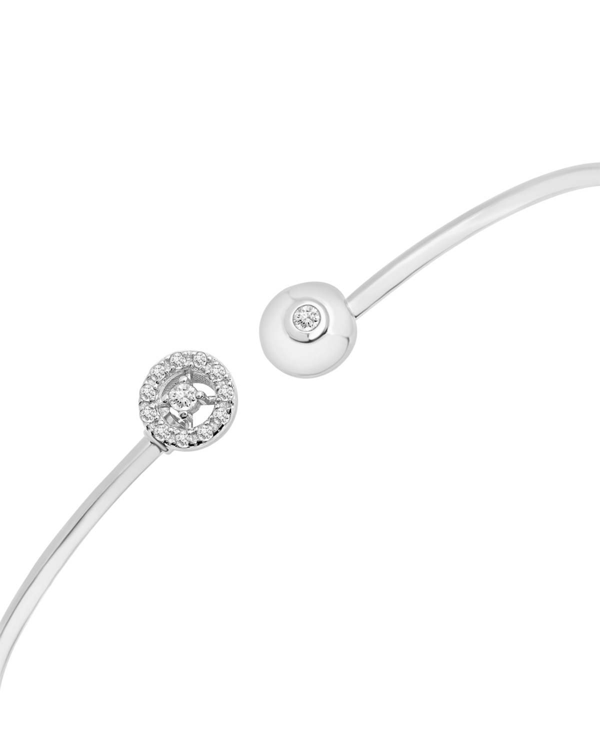 Wrapped Diamond Halo Cuff Bangle Bracelet (1/10 Ct. T.w.) In 10k Gold, Created For Macy's In Silver