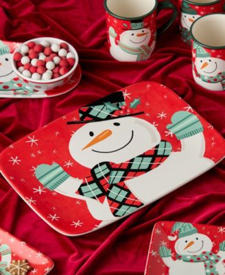 Christmas Whimsy Snowman Rectangular Platter