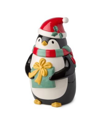 Christmas Whimsy Penguin 3-D Cookie Jar