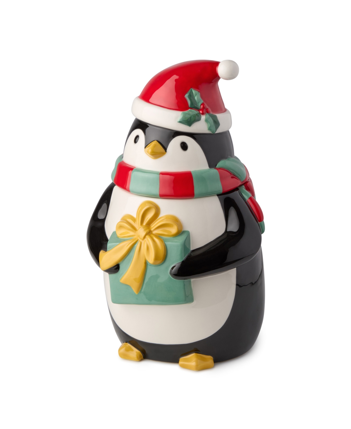 Certified International Christmas Whimsy Penguin 3-d Cookie Jar In Multi