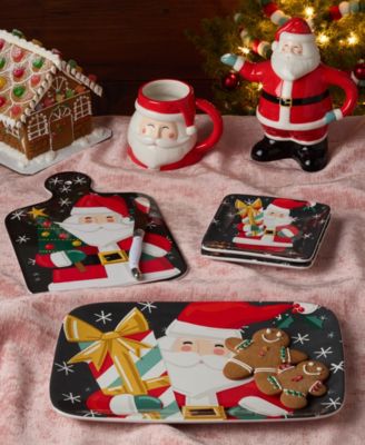 Christmas Whimsy Santa Dessert Plates, Set of 4