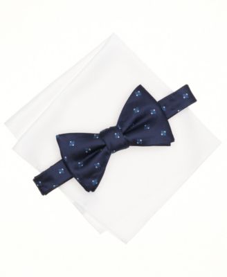 Men's Mini-Pattern Bow Tie & Solid Pocket Square Set, Exclusively at Macy's