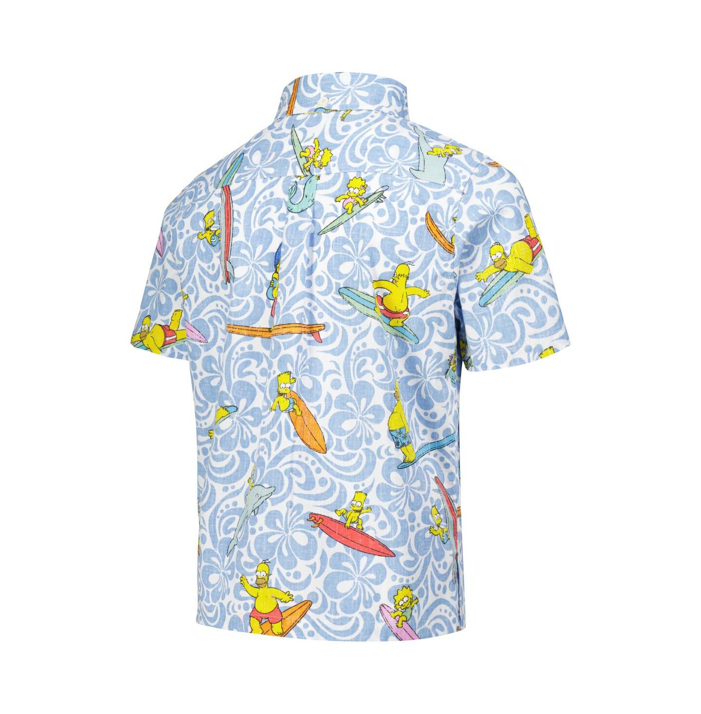 Детская рубашка Reyn Spooner Light Blue The Simpsons Cowabunga Button-Up — фото 2
