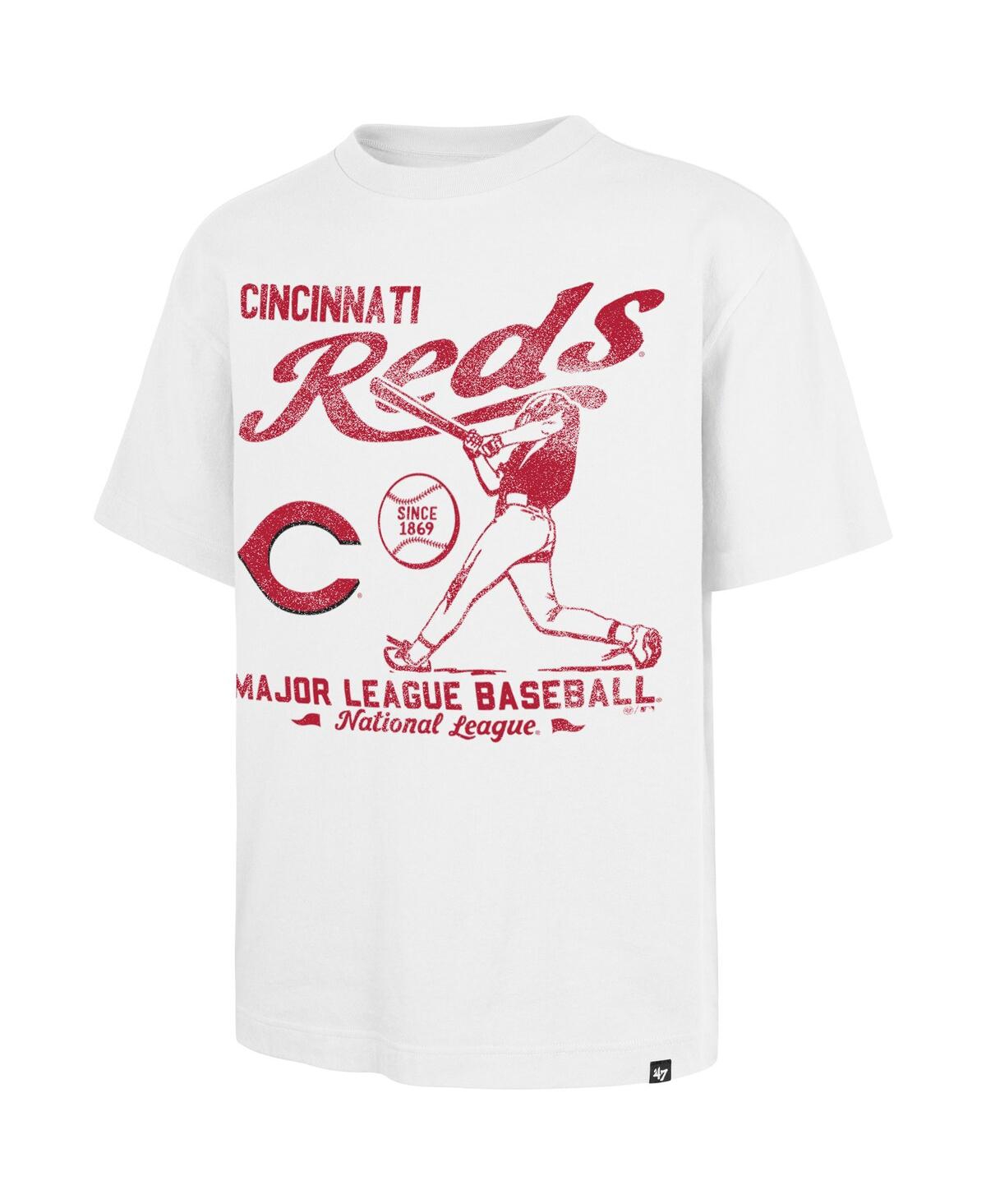 47 Brand Men's White Cincinnati Reds Regional Batter Foundation T-shirt In Gray