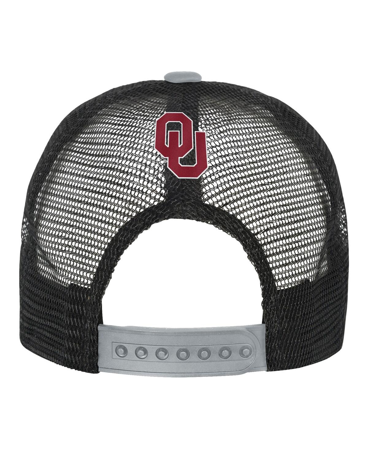 Outerstuff Big Boys And Girls Crimson/cream Oklahoma Sooners Modern Fan Trucker Adjustable Hat In Gray