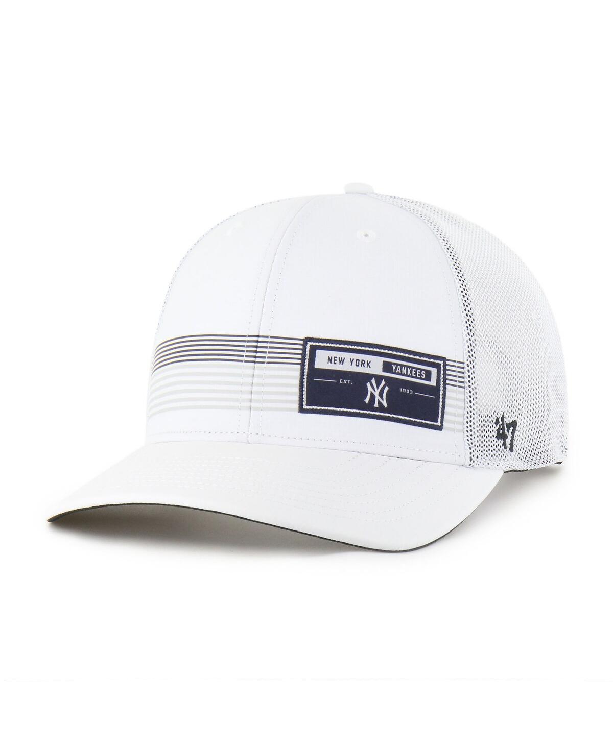 47 Brand Men's White New York Yankees Rangefinder Brrr Trucker Adjustable Hat In White
