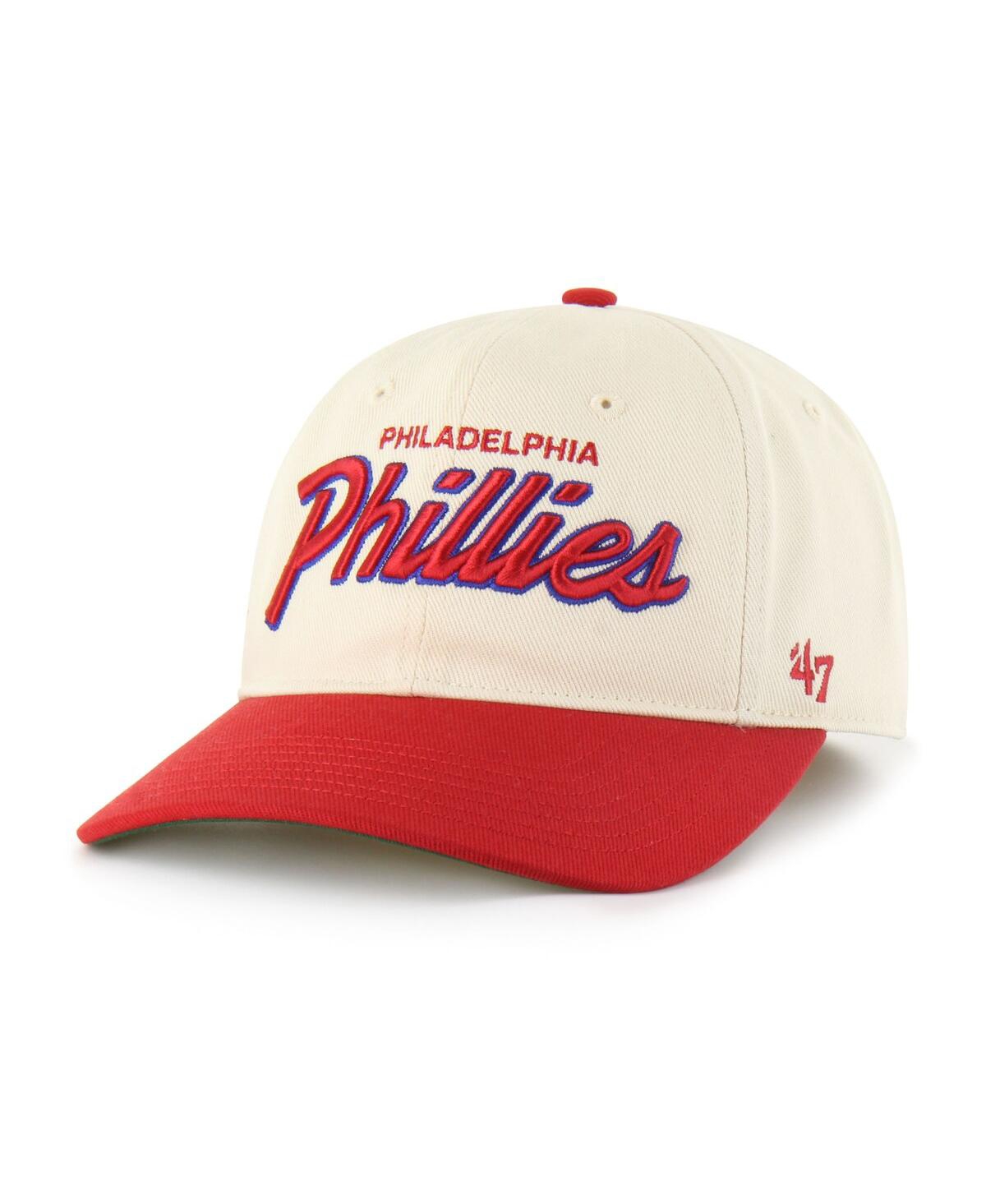 47 Brand Men's Natural Philadelphia Phillies Crosstown Franchise Fitted Hat In Brown