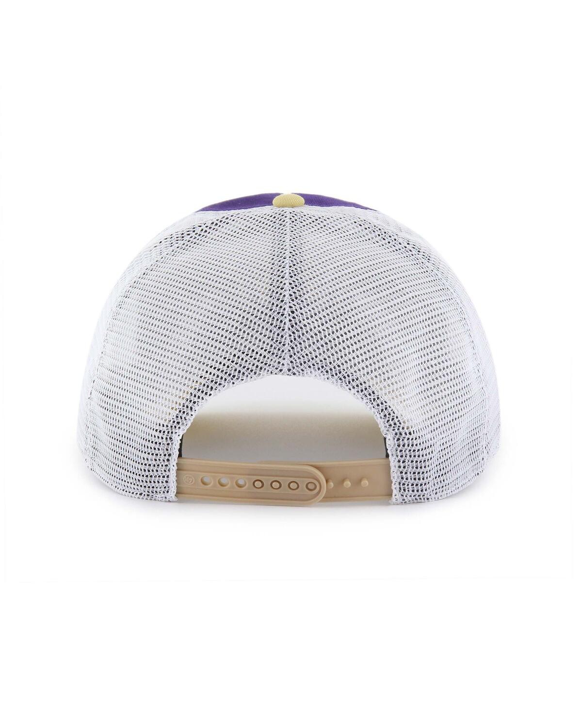 47 Brand Big Boys And Girls Purple/gold Washington Huskies Super Stripe Hitch Adjustable Trucker Hat In Yellow