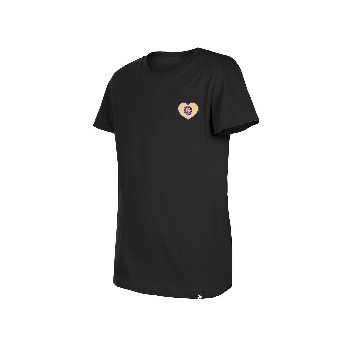 Big Girls Black Orlando City SC Bubble Heart T-Shirt