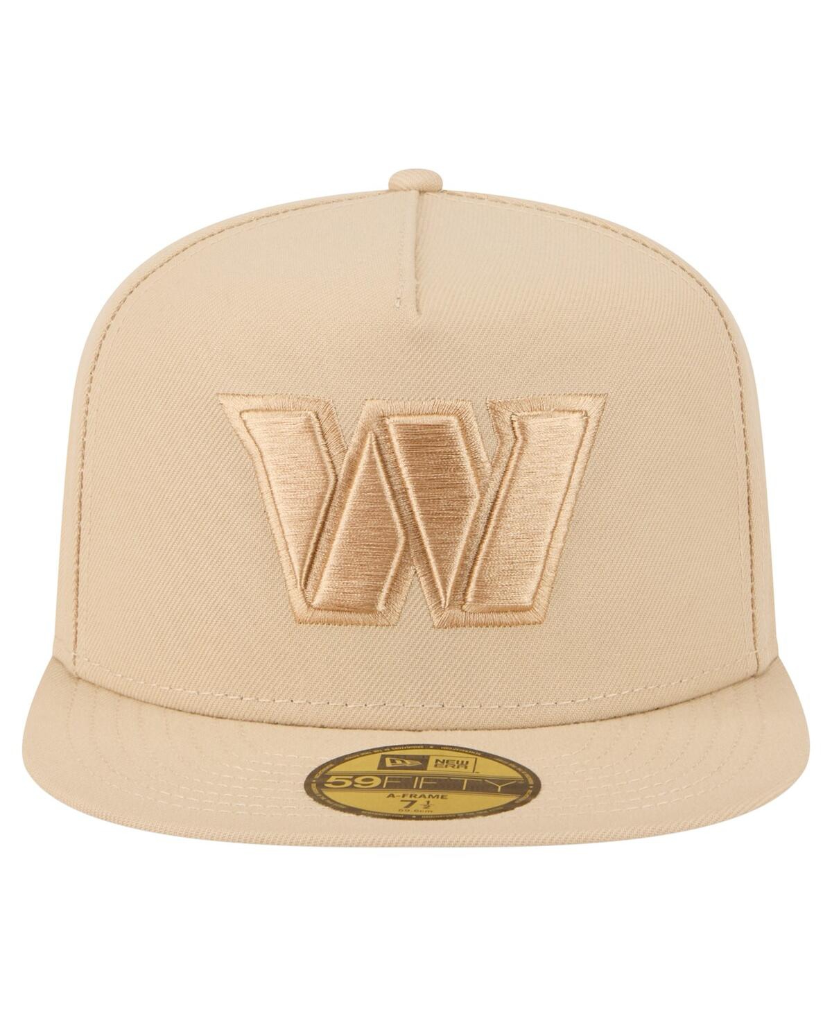 New Era Men's Light Beige Washington Commanders Color Pack A-frame 59fifty Fitted Hat In Sand