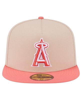 Men's Light Beige/Coral Los Angeles Angels Two-Tone Color Pack A-Frame 59FIFTY Fitted Hat